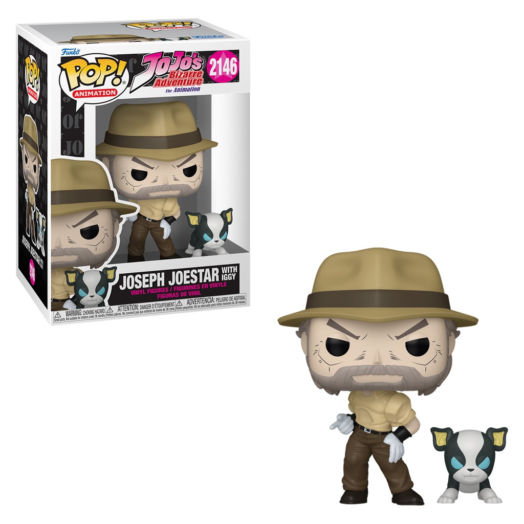 FUNKO POP ANIMATION JOJO'S BIZARRE ADVENTURE - JOSEPH JOESTAR WITH IGGY 2146 NOVO ORIGINAL