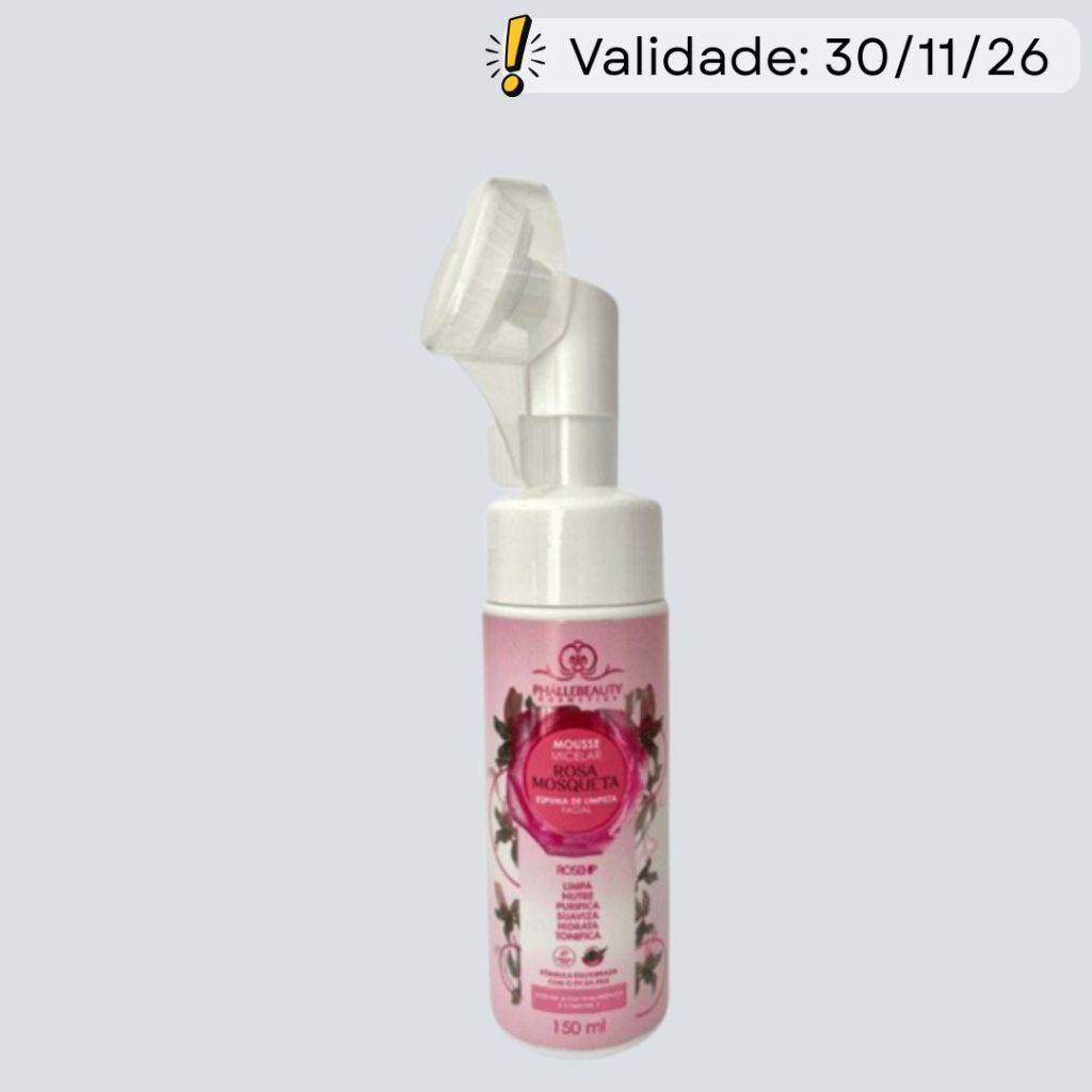 Phállebeauty Mousse Micelar para Limpeza Facial - Rosa Mosqueta 150ml