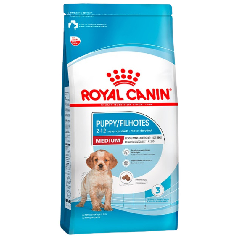 Ração Royal Canin Medium Puppy 12kg para Cães Filhotes de Porte Médio de 2 a 12 Meses de Idade