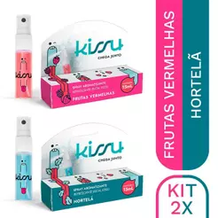 Kit 2 Spray Bucal Kissu – Hortelã + Frutas Vermelhas (15ml cada)