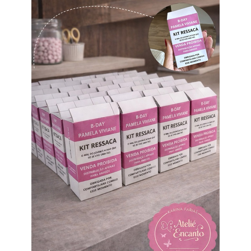 Caixinha Kit Ressaca Personalizada | Lembrancinha Festa Adulto | Aniversário, Casamento, Formatura e Despedidas