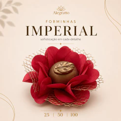 Kit 25 forminhas imperial papel vermelha - Doces finos casamento luxo aniversário festas grande