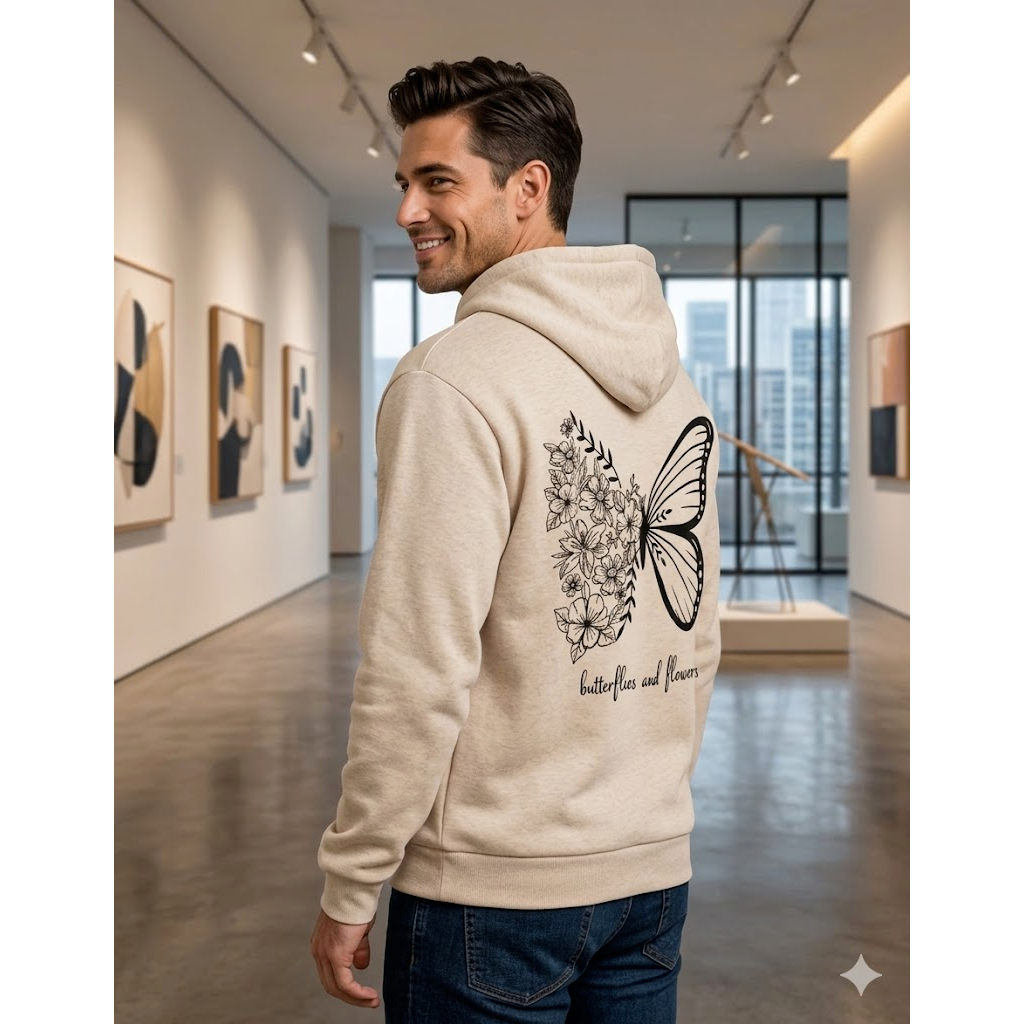 Moletom Estampado Borboleta Masculino Feminino Unissex Promoção Casaco Fofo Flanelado Casual Tecido Quente Envio Rápido