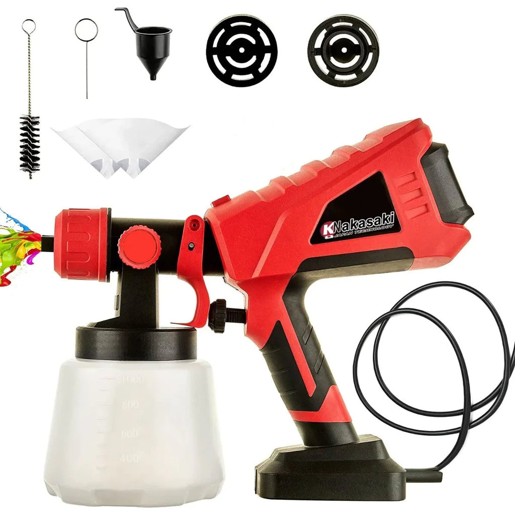 Pistola Pintura Pulverizador Elétrico Com Bico De Metal 900w + Acessórios Tecnologia de Ponta