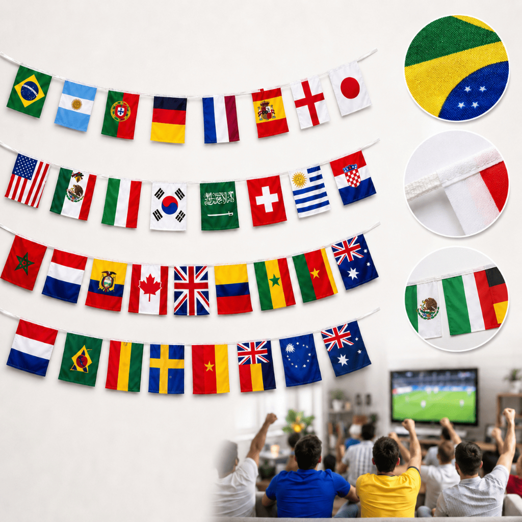 Varal Bandeirinhas Países Copa Do Mundo 2026 Decoração