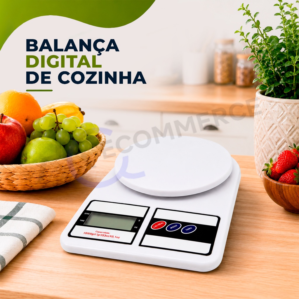 Balança ⚖️ Digital Precisão 10kg Cozinha 👨‍🍳 Uso Domestico Profissional Fitness Dietas Confeitaria 🍰