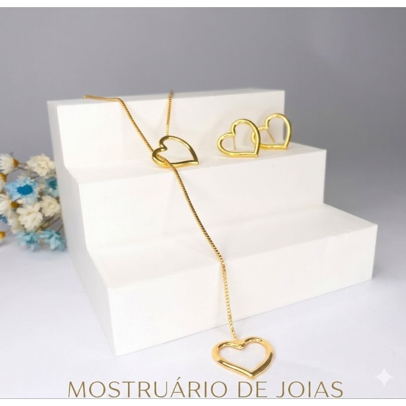 Expositor de Joias em Degraus – 3 Níveis para Colares, Pulseiras ou Anéis – Display Organizador