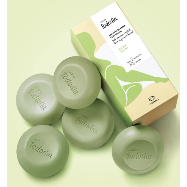 Natura Tododia Sabonete em Barra Puro Vegetal Alecrim e Sálvia 5x90g