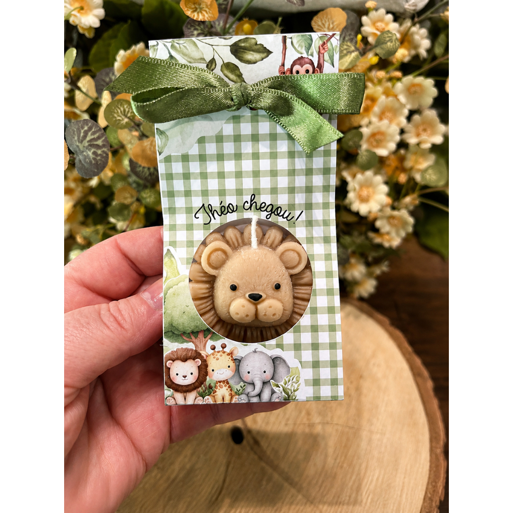 Lembrancinha Vela Perfumada Leãozinho na Caixinha Personalizada/Kit /Chá de Bebê, Nascimento e Aniversário