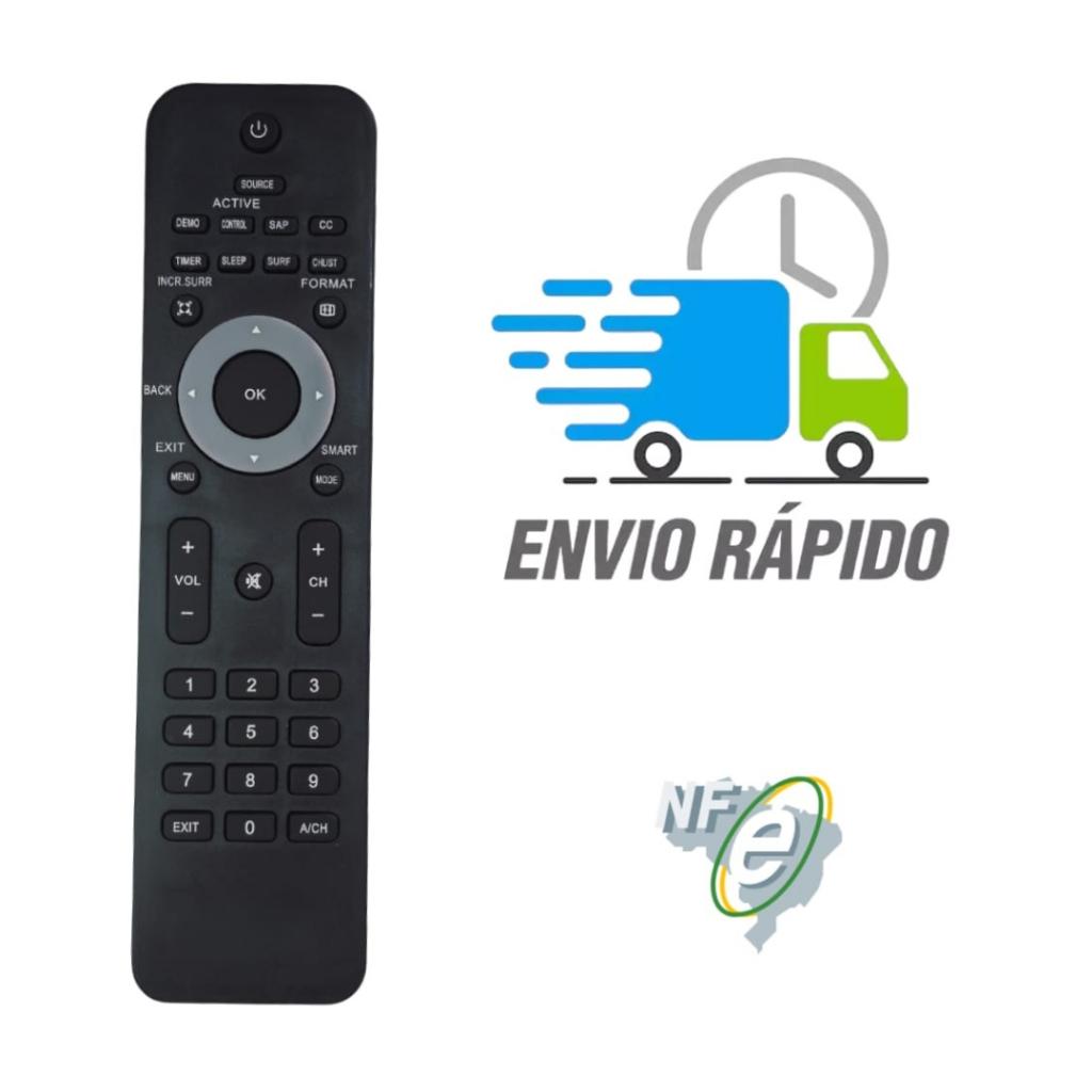 CONTROLE REMOTO PARA TV PHILIPS LED / LCD