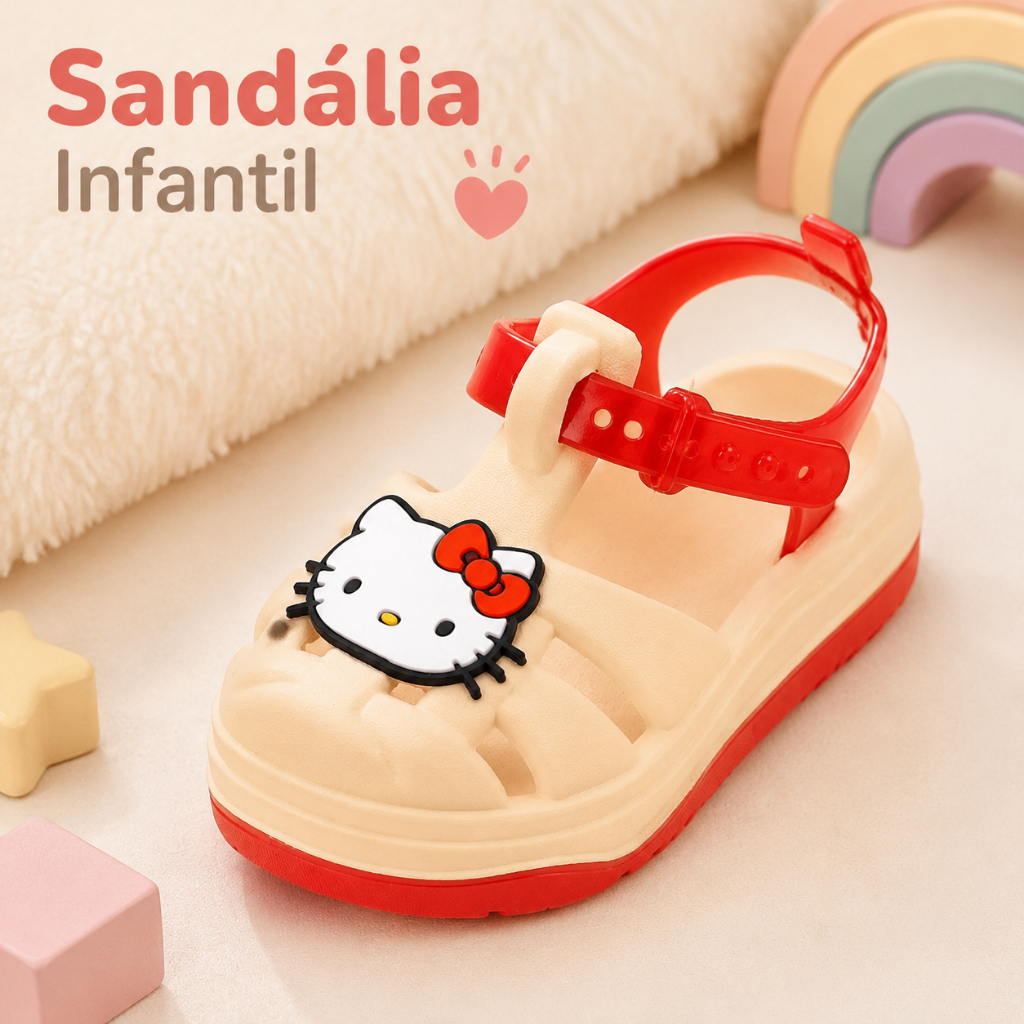 Sandália Infantil Menina Macia e Antiderrapante Com Papete Para Uso Casual