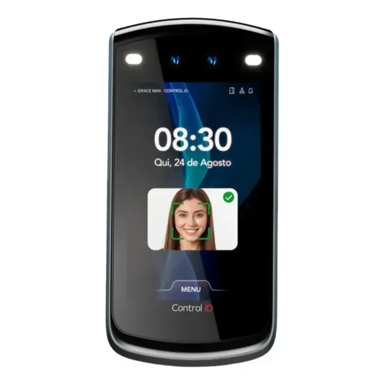 Controlador Facial Control iD iDFace Max 10.000 Faces Prox 125KHz IP65 Com Cartão Senha QR Code