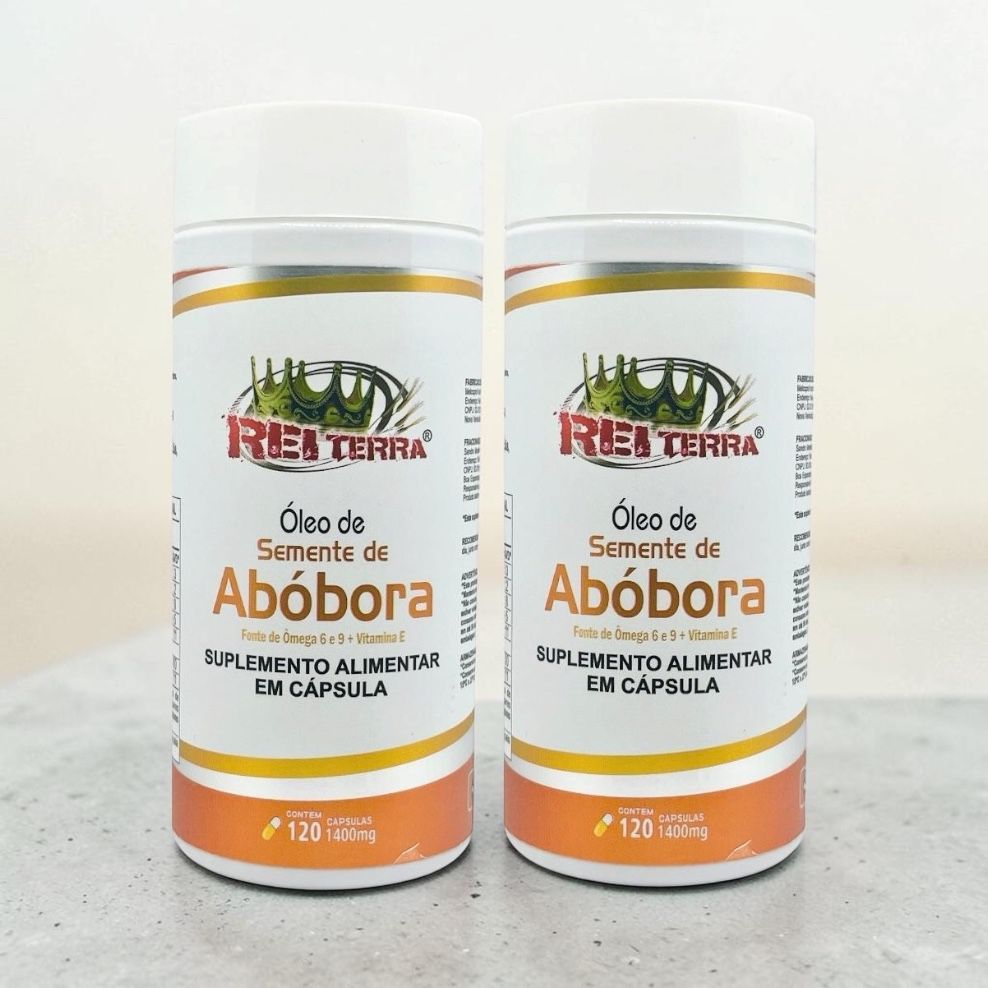 Kit 2 Óleo de Semente de Abóbora 1400mg 120 Cápsulas - Rei Terra