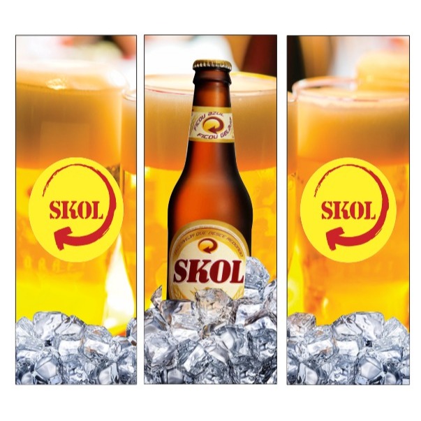 Adesivo Geladeira Personalizado Envelopamento Cerveja SKOL