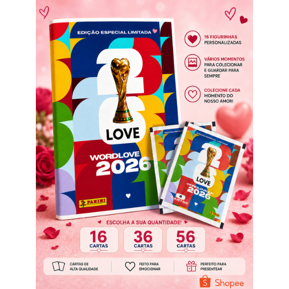 Álbum Personalizado Copa do mundo Love para Casal | Presente Criativo Dia dos Namorados, amor, paixão, foto albúm copa