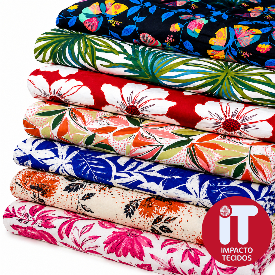 Tecido Viscose 100% Estampado 1mt x 1,46mt Largura para Vestidos e Blusas Qualidade Premium