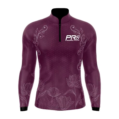 CAMISA CAMISETA PROX FISHING FEMININA ROXA COM PROTEÇÃO SOLAR UV50+