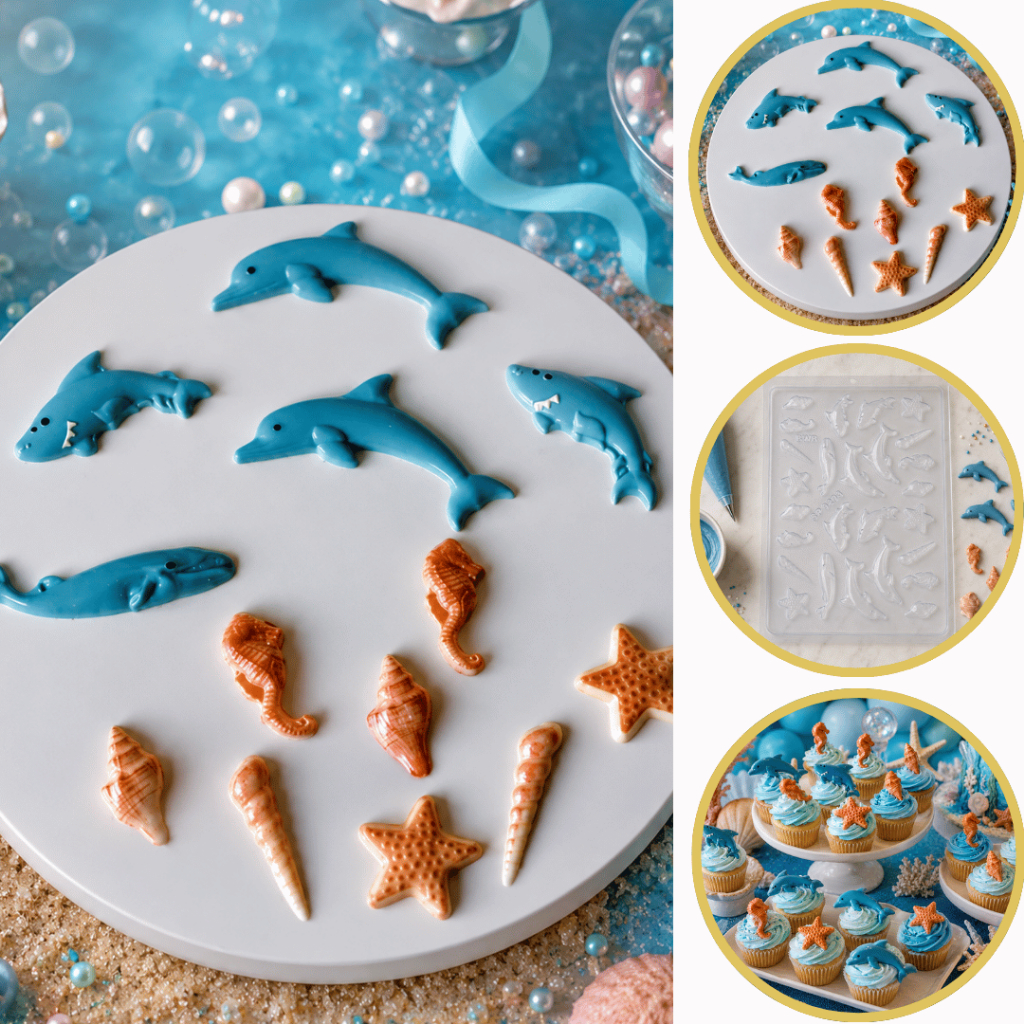 1~5 Forma BWB Simples Semiprofissional, Alto Rendimento Doces Finos 3603 Tema Fundo do Mar (CHOCO)