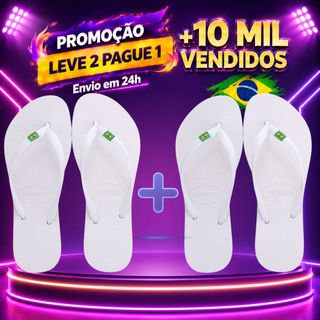 KIT De Chinelos Femininos Original Bandeirinha Do Brasil Sandalia de Dedo