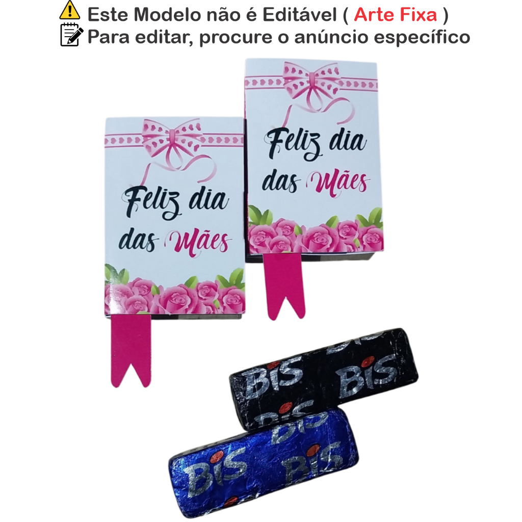 Mini Livro Lembrancinha Dia das Mães Porta chocolate Bis  | Presente para mãe | Dia das mães laço rosa cod. dmaLr