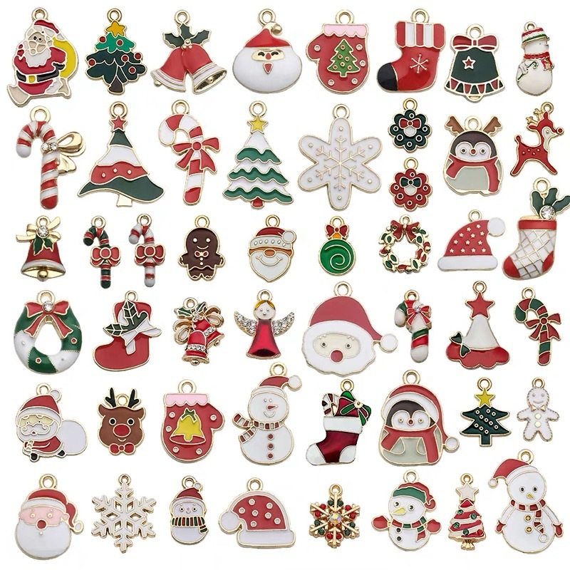 50 Peças Pingente Bijuteria Natal Colorido Sortidos Resina