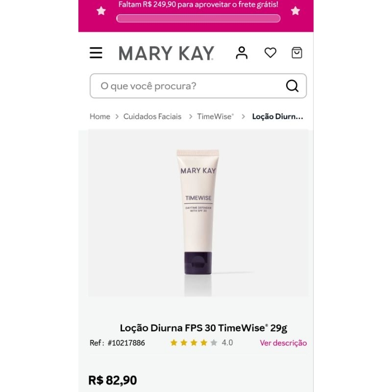 Mary kay Loção Diurna FPS 30 TimeWise® 29g