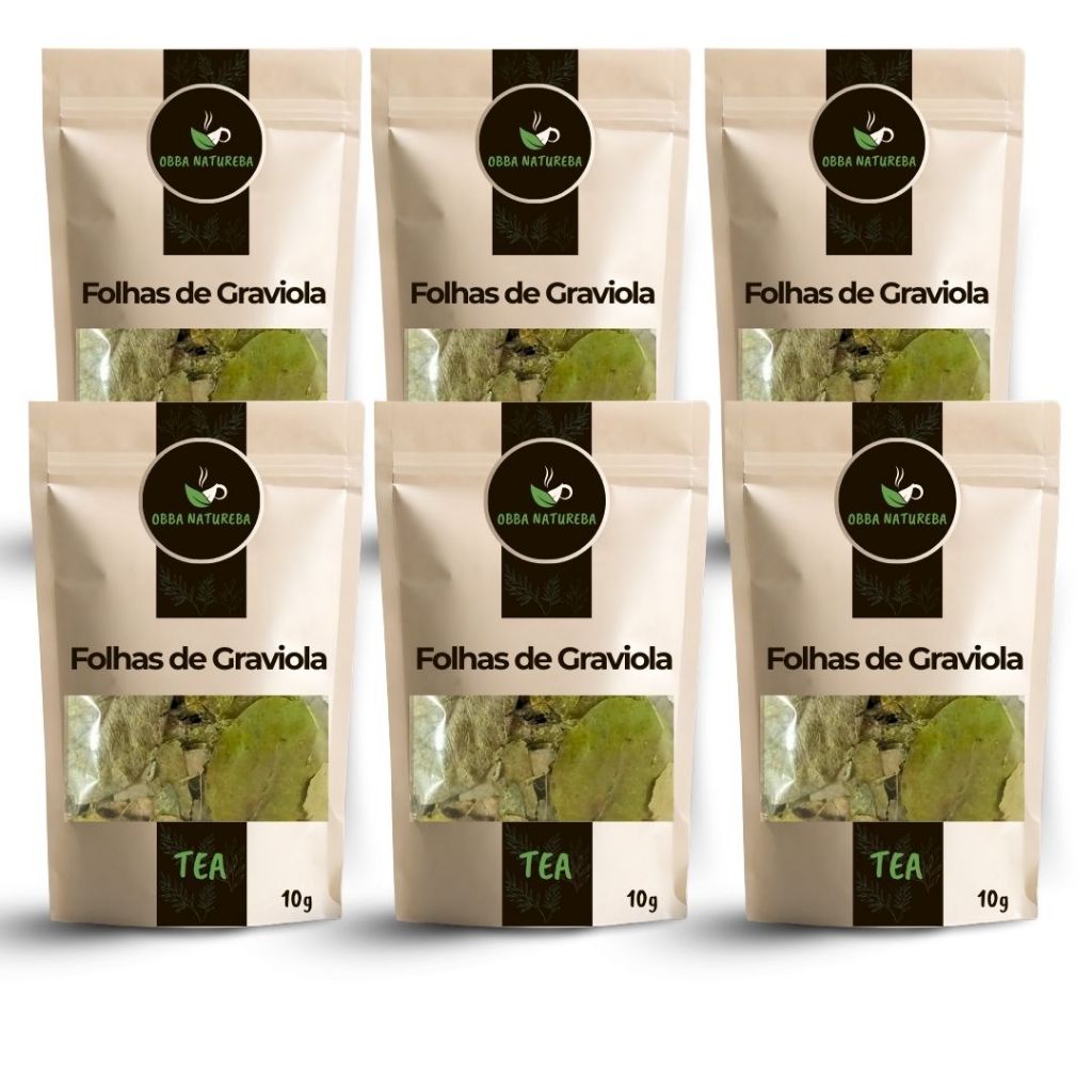 Graviola Folhas  Ervas Secas para Chá Produto natural Secagem Natural-Com 6 Pacotes