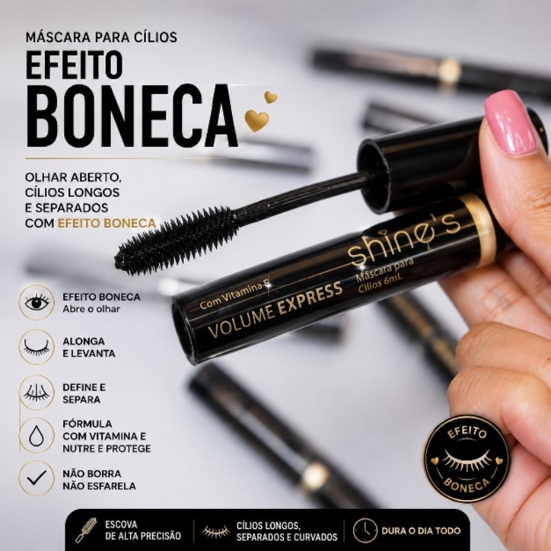 Maquiagem máscara para cilios shine