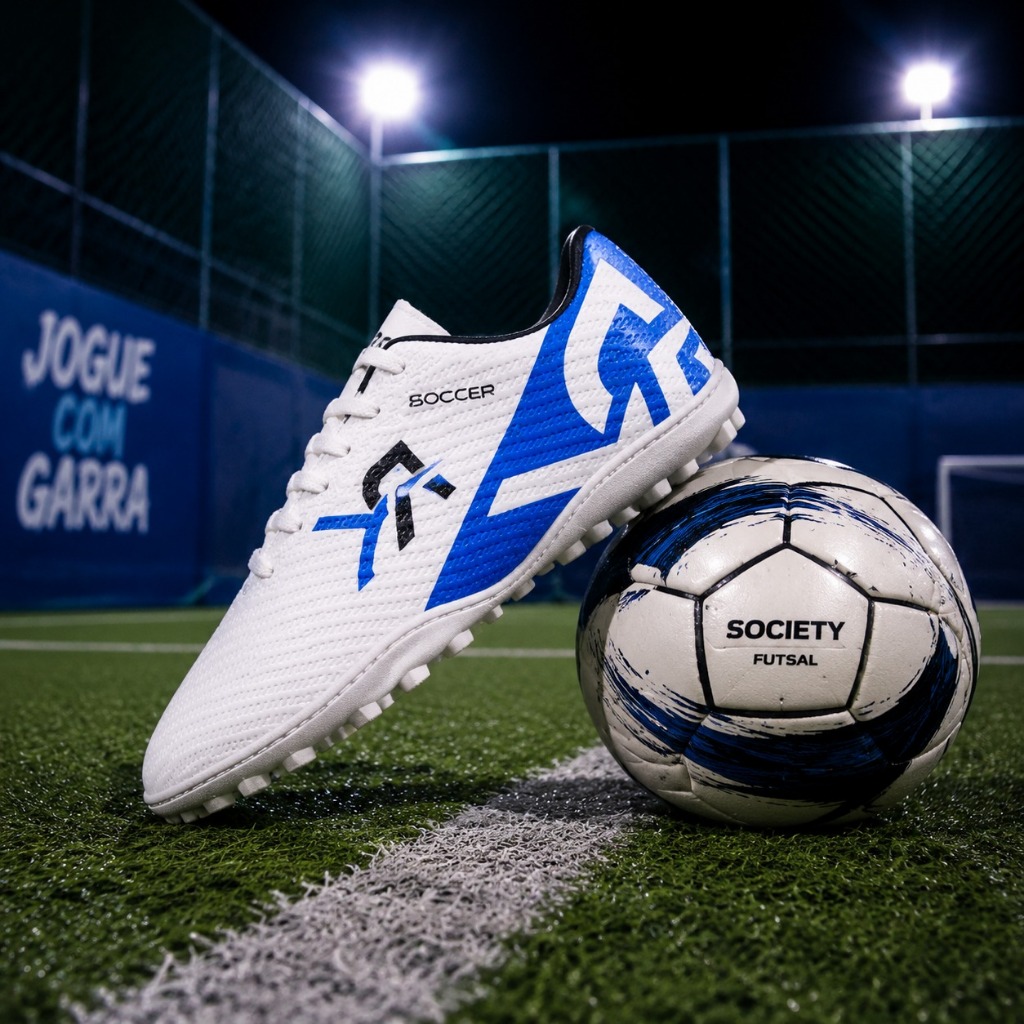Chuteira Society Esportiva Profissional – Domine o Campo com Estilo - Rk01