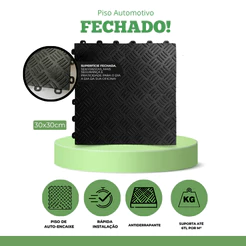 Kit 100 Piso Modular Automotivo Fechado 9m² 30x30 - Direct Borrachas