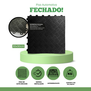 Kit 100 Piso Modular Automotivo Fechado 9m² 30x30 - Direct Borrachas