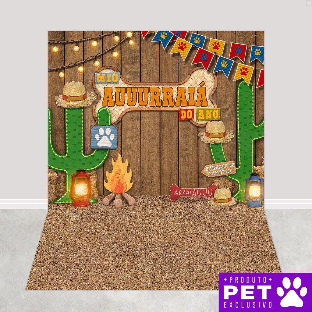 Fundo Fotográfico Pet Festa Junina Arraiá Em Tecido 1,20x1,70m - PET-112