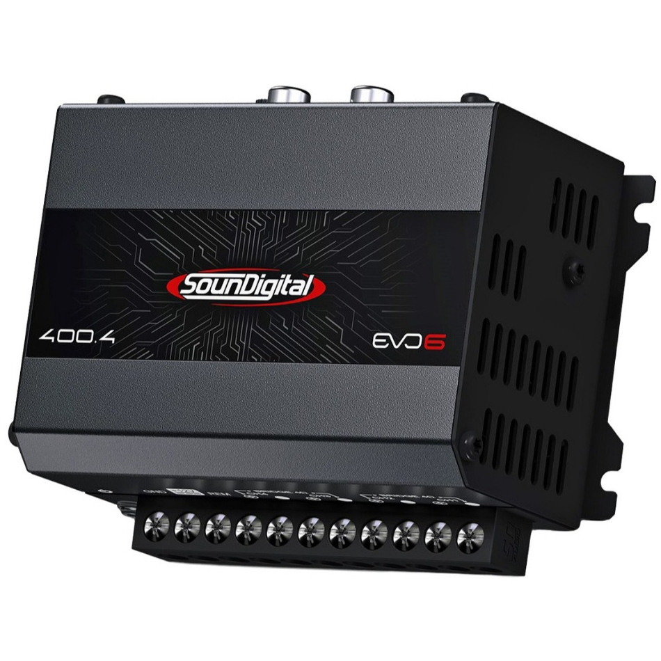 Amplificador Automotivo 400W RMS 4 Canais Soundigital SD400.4 Evo 6 Som Automotivo Som Portas e Kit