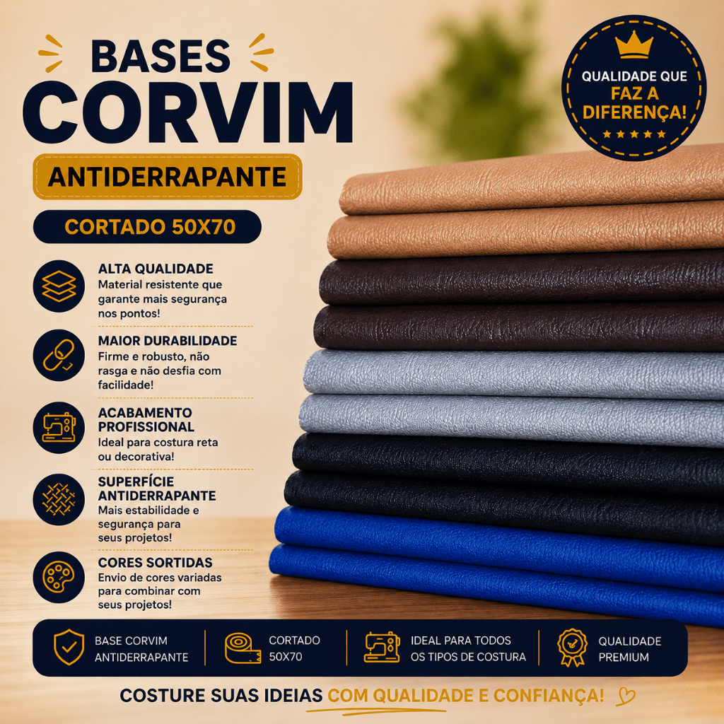 Kit Base para Tapete e Frufru, Corino Corano Corvim 50x70 – COURO SINTETICO 🏡💫