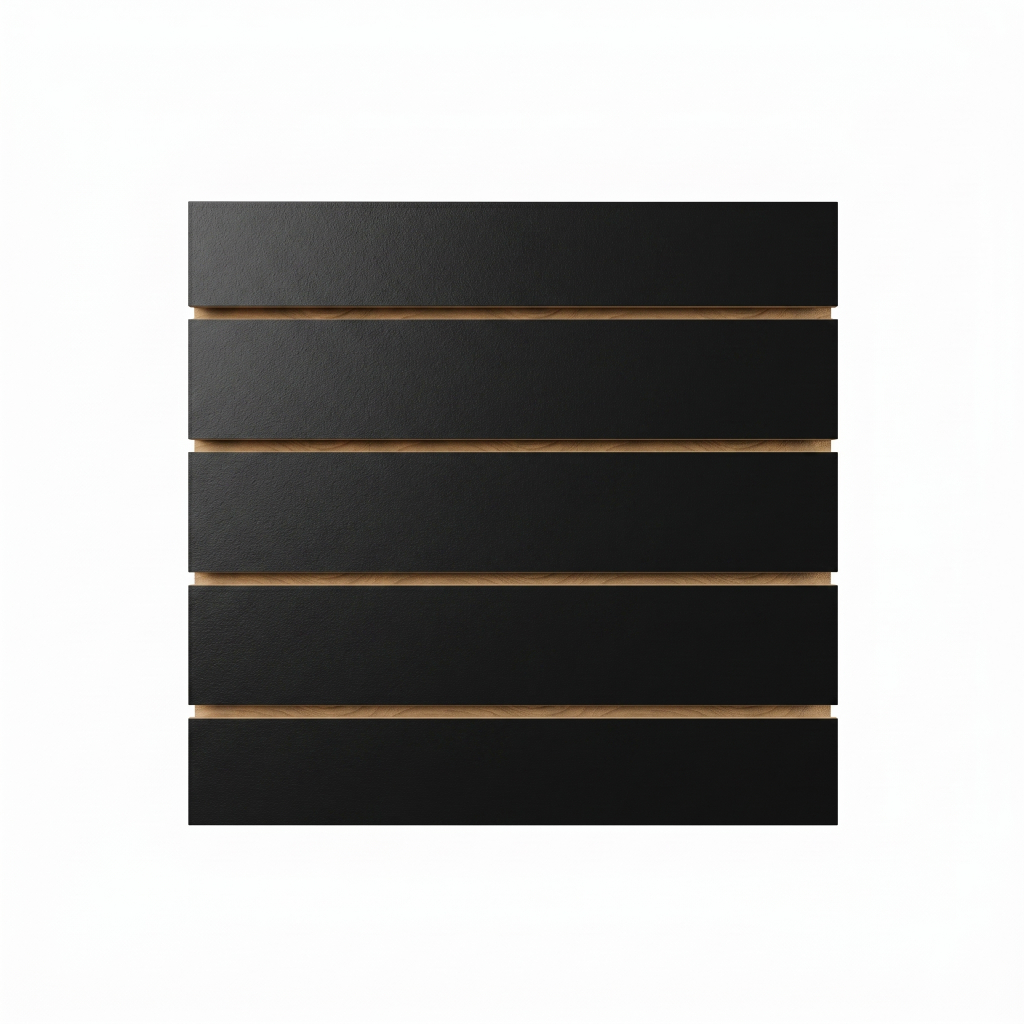 Painel Canaletado para parede em MDF 60x60 Preto
