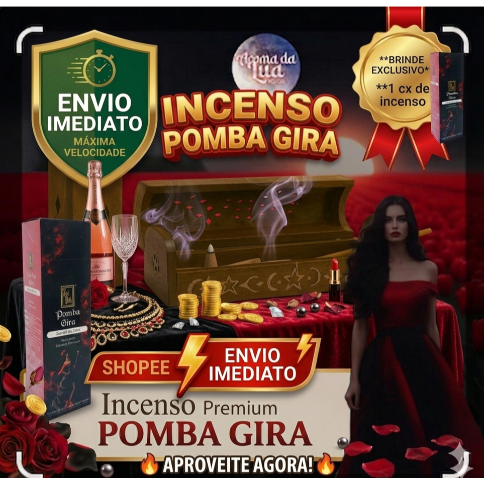 INCENSÁRIO  INDIANO BOX MAD RÚSTICO + 1 CX  INCENSO 7 VARETAS DA POMBA GIRA PROTETORA AMOR E SEDUÇÃO