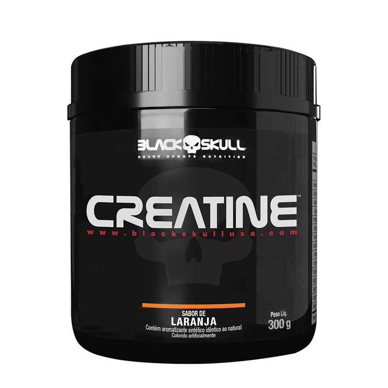 Creatina 300g Monohidratada 100% Pura - com ou sem sabor - Black Skull