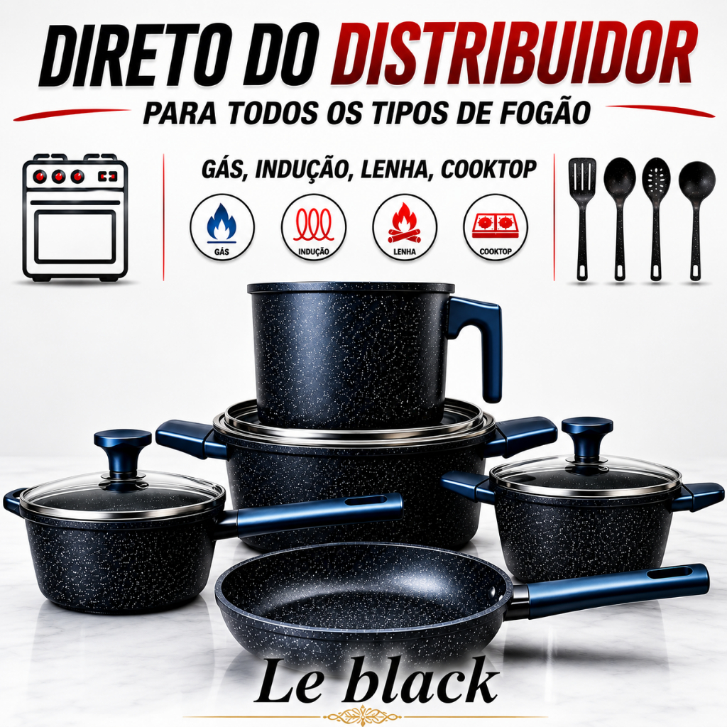 Jogo de Panelas 12pçs p/ cooktop fogão indução , gás , Elétrico , Lenha ,tampa de vidro