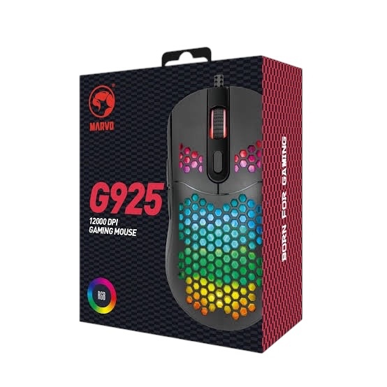 Mouse com Fio G925  Gamer USB PC Notebook Alta Performance Top Marvo 12000dpi