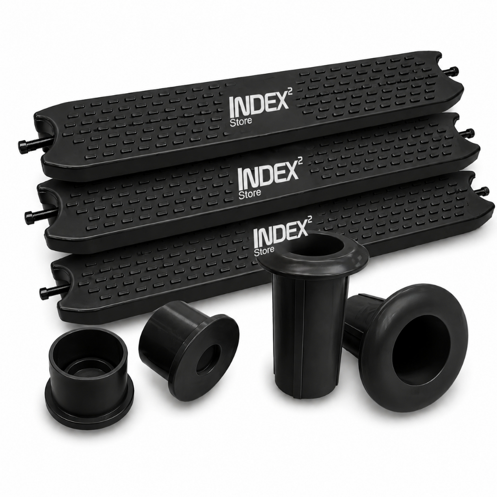 Combo 3 Degraus ABS Preto para Escada de Piscina Chumbador Ponteira
