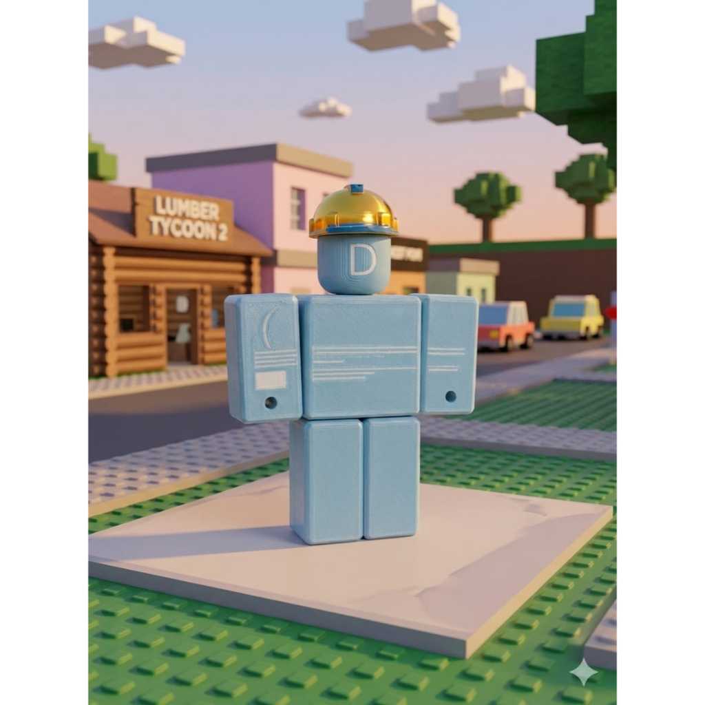 Boneco Builderman BSOD , Skin Figure Articulada, Roblox, Edição Limitada, Exclusivo, Criança, Forsaken