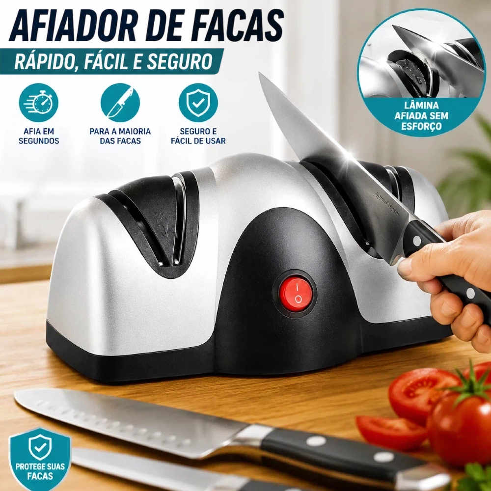 110V Amolador Facas Tesoura Afiador Eletrico Cozinha Churrasco