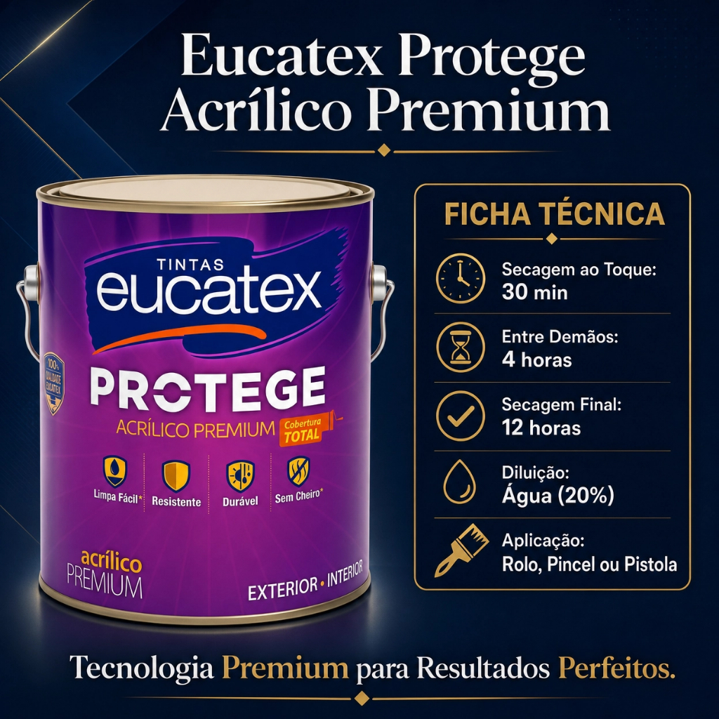 Protege Eucatex Resistente Lavável Sem Cheiro Branco 3,6 Lts Acrílico Premium · foto 2