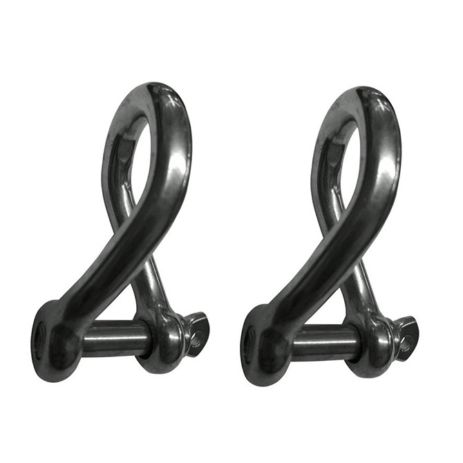 Manilha Torcida Aço Inox 6mm - 1/4" - kit com 2