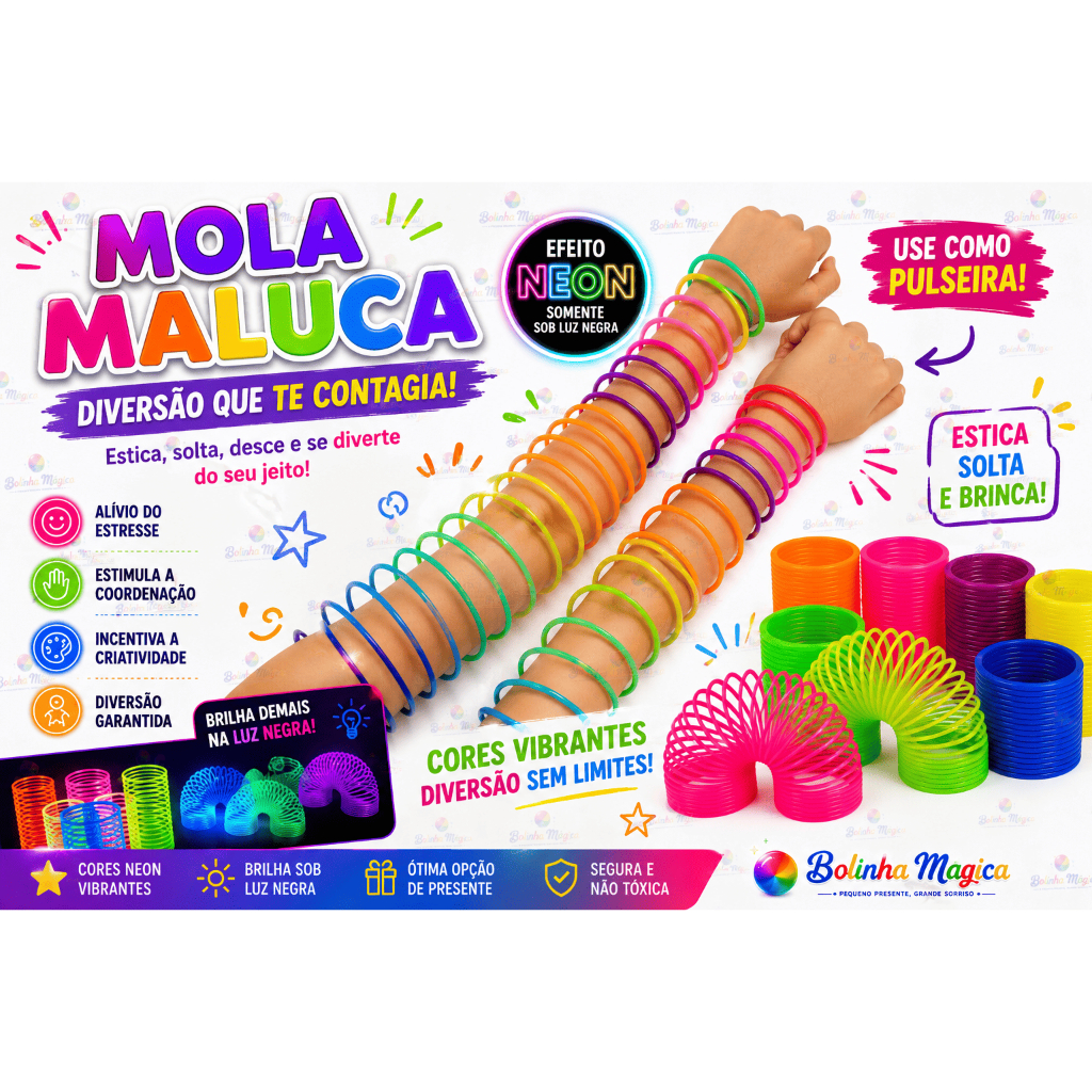 30 Mola Maluca Grande Neon Kit Festa Lembrancinha BM