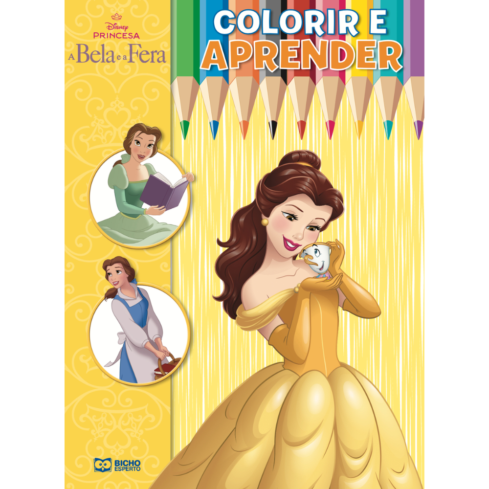 Livro Infantil Colorir e Aprender Disney A Bela e a Fera