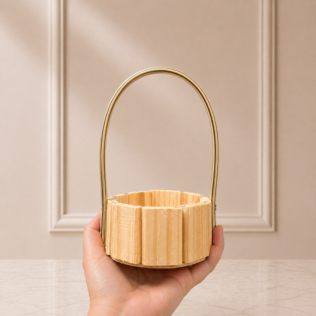 kit 10 cestas de madeira pinus fraldeira redonda 11 cm para presente natal cosmético pascoa