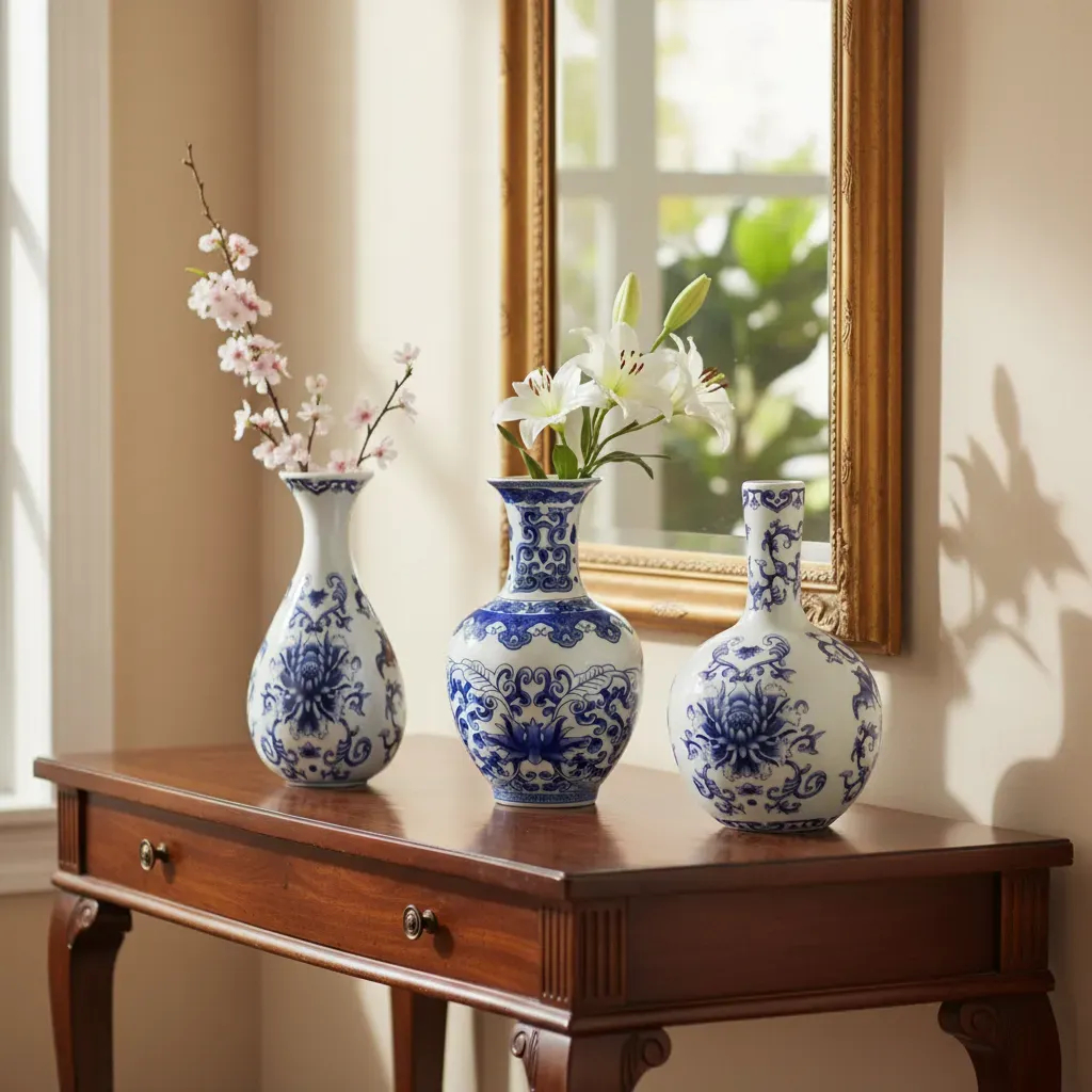 Vaso Decorativo Em Porcelana Luxo Estilo Oriental — imagem 2 de 2