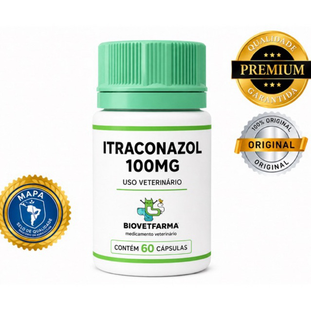 Itraconazol 100mg com 60 Cápsulas - Uso Veterinário