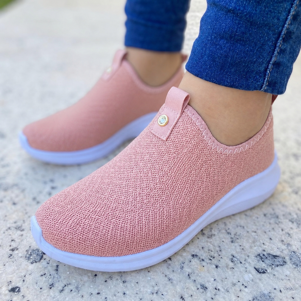 Tênis Feminino Meia Casual Academia Confortável Sem Cadarço Calce Fácil
